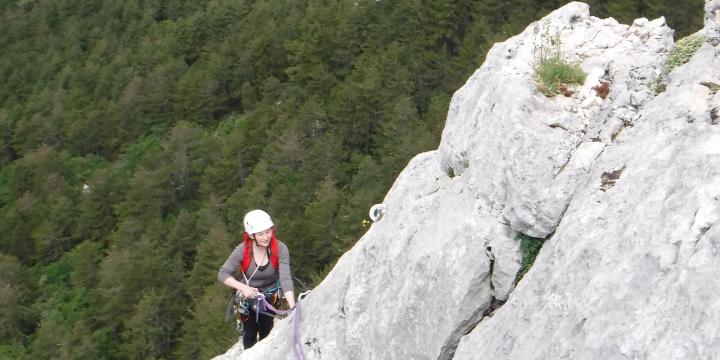 Grande voie dans les gorges du Verdon l'Arête de la Patte de Chèvre