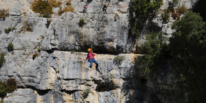 Via corda dans les gorges du Verdon