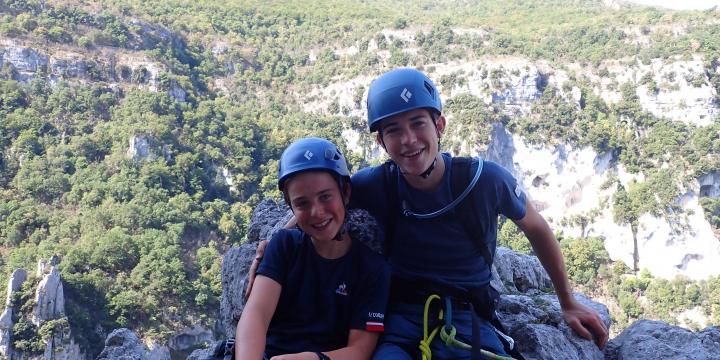Escalade en grande voie dans L'arête du Belvédère le 12 août