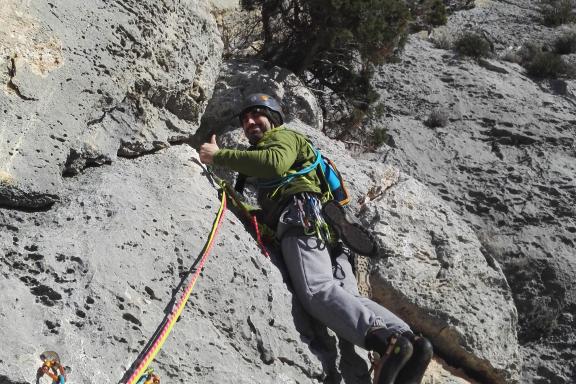 Grande voie d'escalade - L'arête de la patte de chèvre